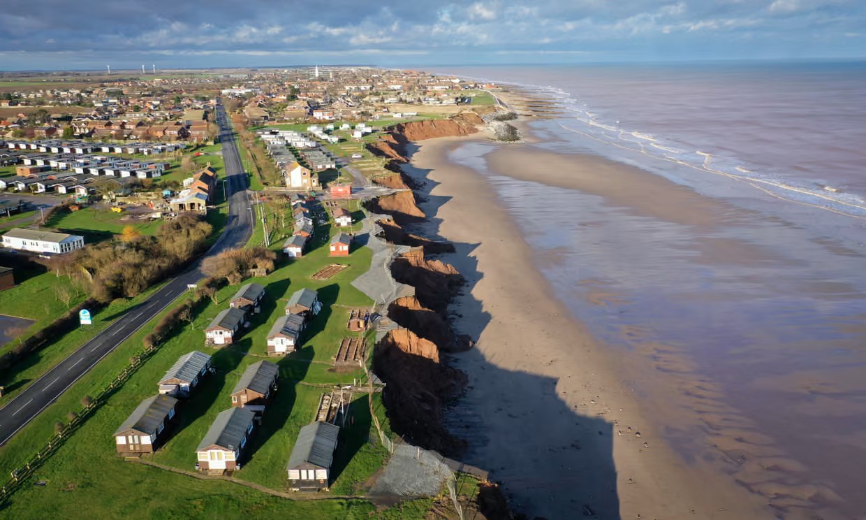 Coastal erosion at Withensea, East Yorkshire