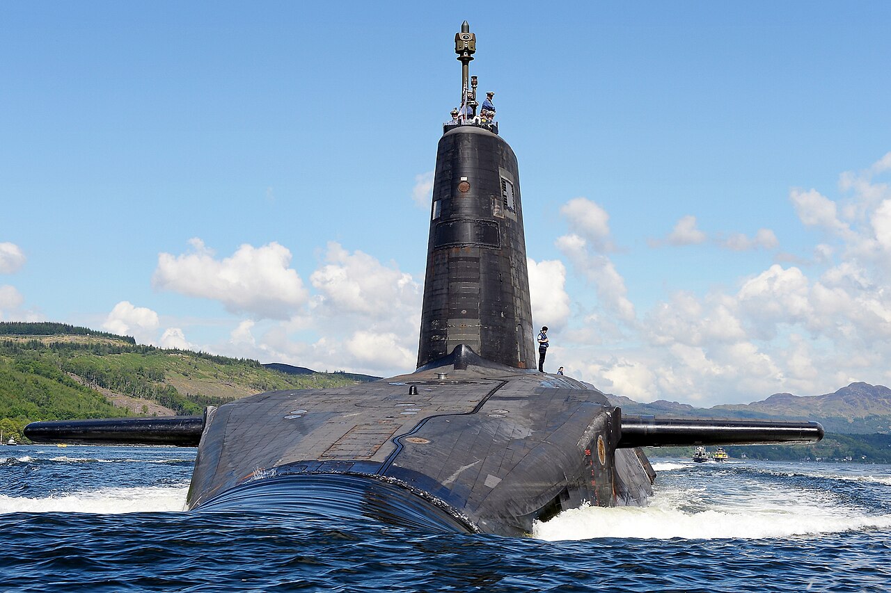 Royal Navy submarine HMS Victorious - a Trident missile-armed Vanguard-class submarine