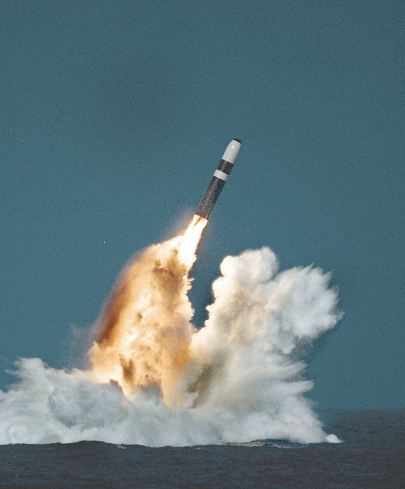 Test launch of a Trident II missile by a Vanguard-class submarine