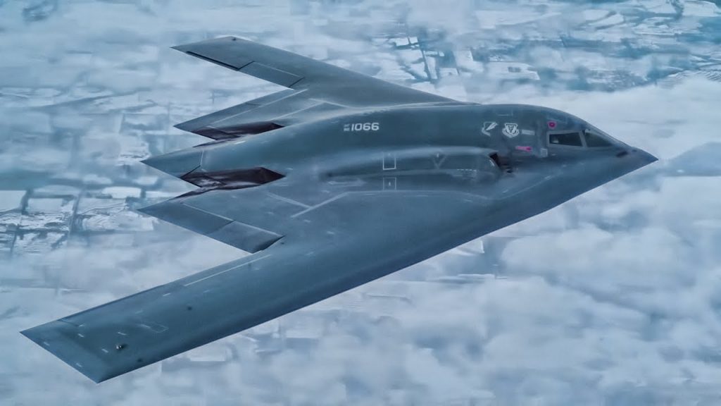 B-2 Spirit nuclear bomber in flight 2019