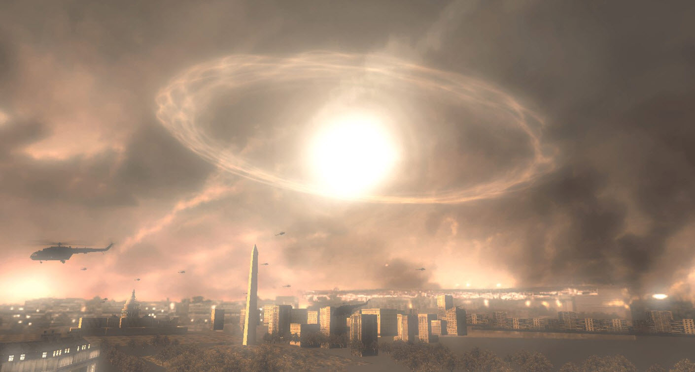 Graphic illustration of a nuclear emp